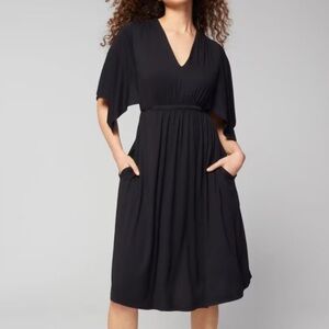 Soma Soft Jersey Flutter Sleeve Caftan Short Bra Dress Black Size XXL NWT